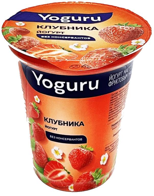 Йогурт YOGURU клубника 310 г 1,5%