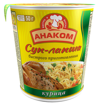 Лапша б/п АНАКОМ с курицей стакан 50 г