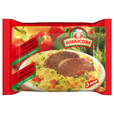 Вермишель АНАКОМ с говяжьим бульоном 60 г