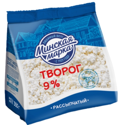 Творог МИНСКАЯ МАРКА рассыпчатый 350 г 9%
