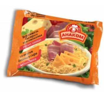 Лапша АНАКОМ со вкусом бекона и сыра лоток 90 г