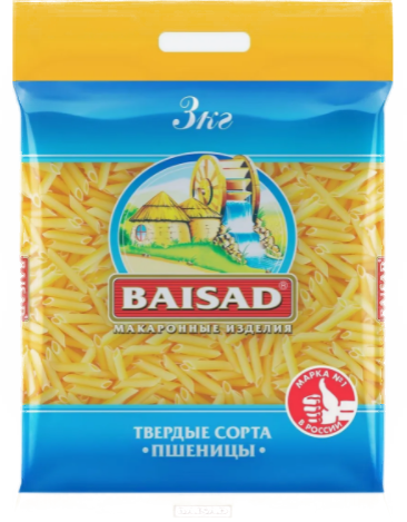 Макаронные изделия BAISAD перо ребристое 3 кг