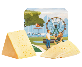 Сыр МИРОСЛАВА "Аттракцион" с ароматом пломбира полутвердый 1 кг 50%