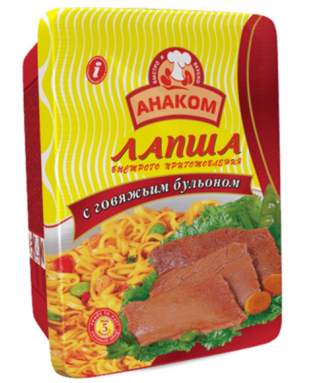 Лапша АНАКОМ со вкусом говядины 90 г Asia mix